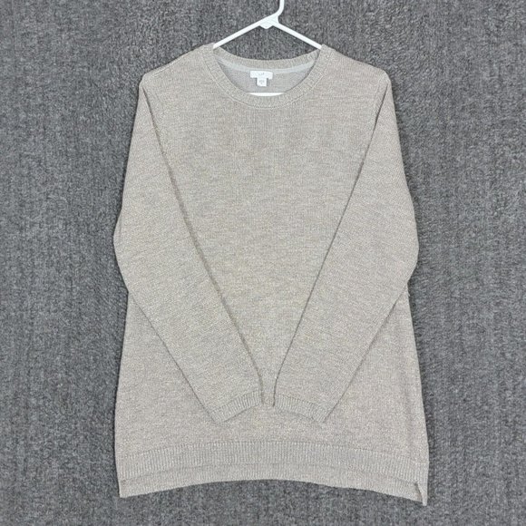 J. Jill Sweaters - J. JILL Sweater Womens Medium Taupe Metalic Shimmer Long Sleeve Pullover
